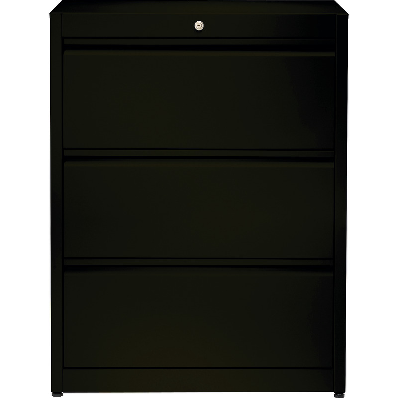 MAUSER Hängeregistraturschränke, zweibahnig, 3 Schubladen, Griffleiste - graphitschwarz