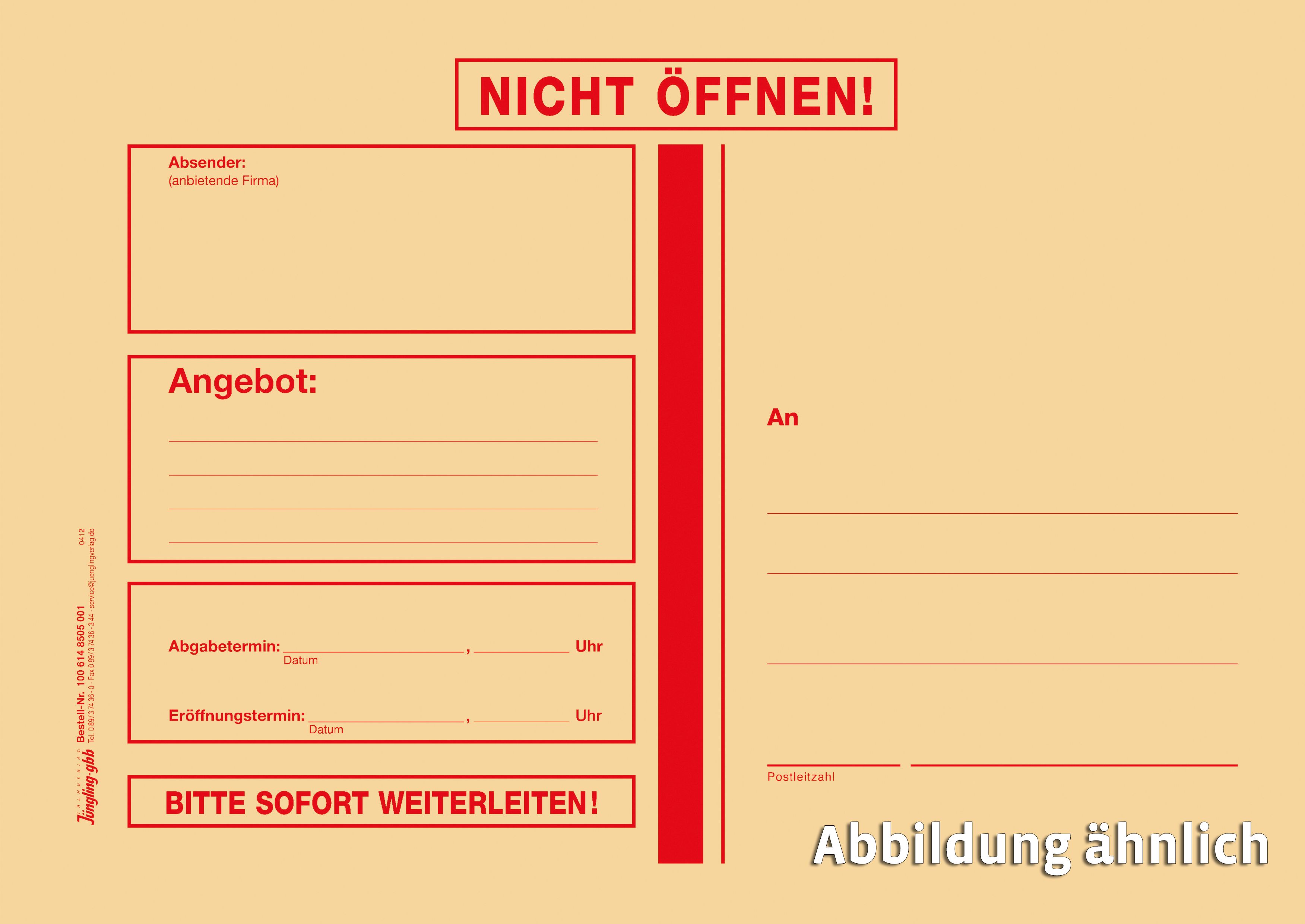 Angebotsumschlag, Faltentasche C4 mit Seitenfalte