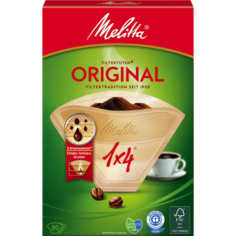 Melitta Kaffeefilter Original, Größe: 1 x 4 - braun