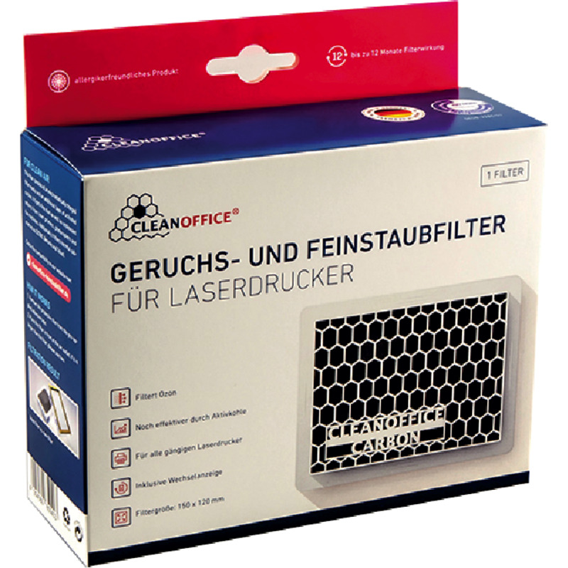 CLEAN OFFICE Carbon-Filter für Drucker und Kopierer, Packung: 1 Stück