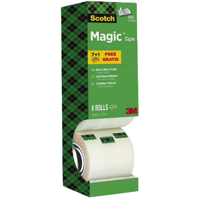 Spar-Set! 8 Rollen Scotch® Magic™ Klebeband Promotion, Bandmaße: 19 mm x 33 m