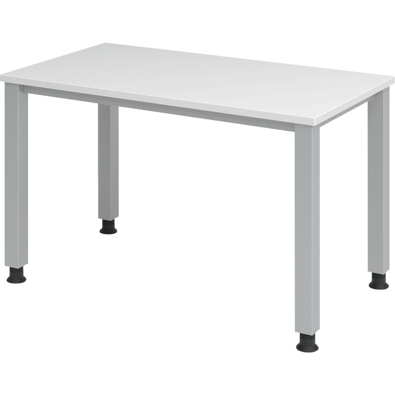 SoldanOffice Schreibtisch 4 Fuß-4-Kant, Serie Q, 1.200 x 670 mm - weiß