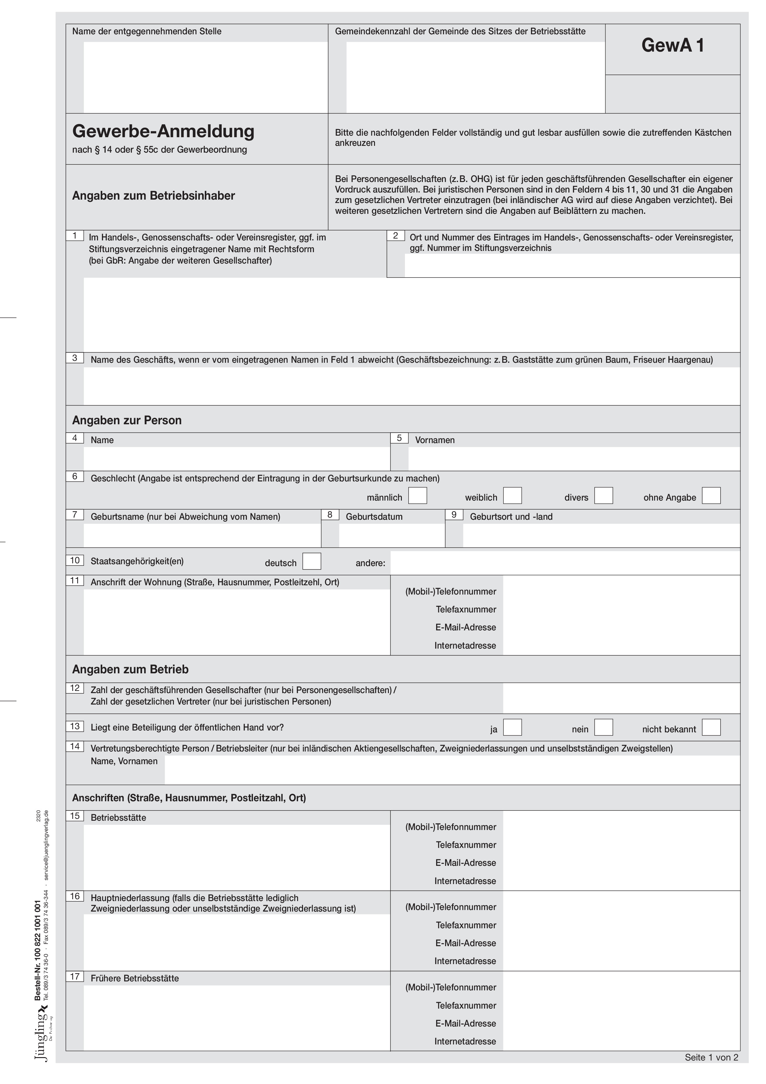 GewA 1 (Gewerbeanmeldung), A4