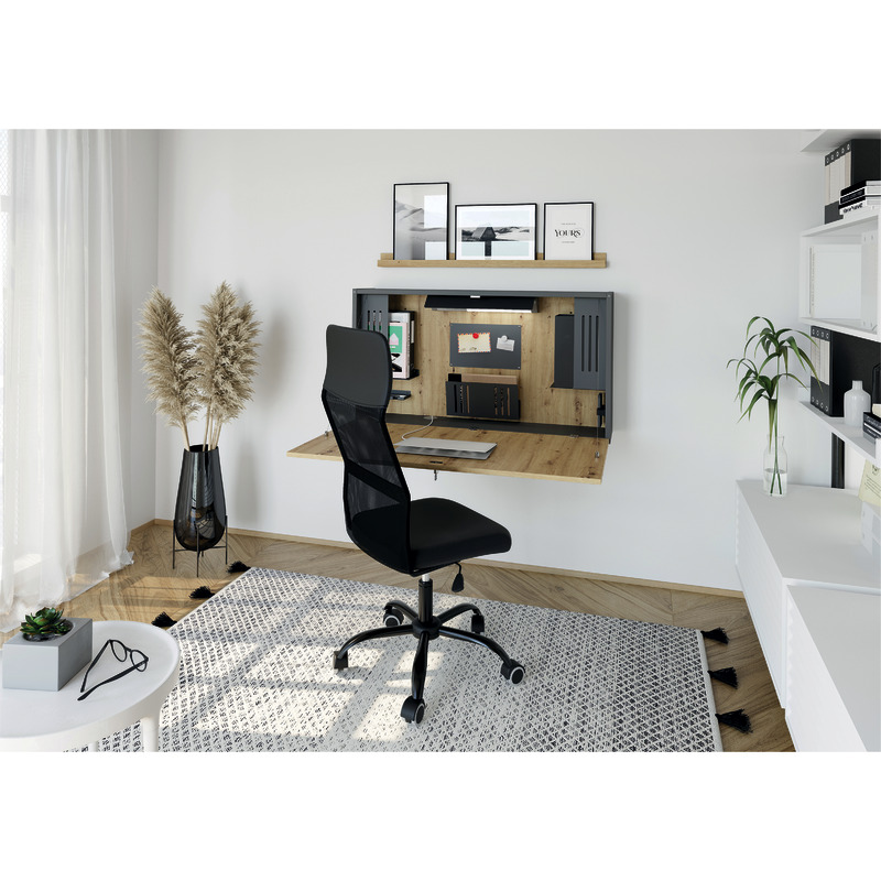SoldanOffice Wandschreibtisch - graphit / asteiche