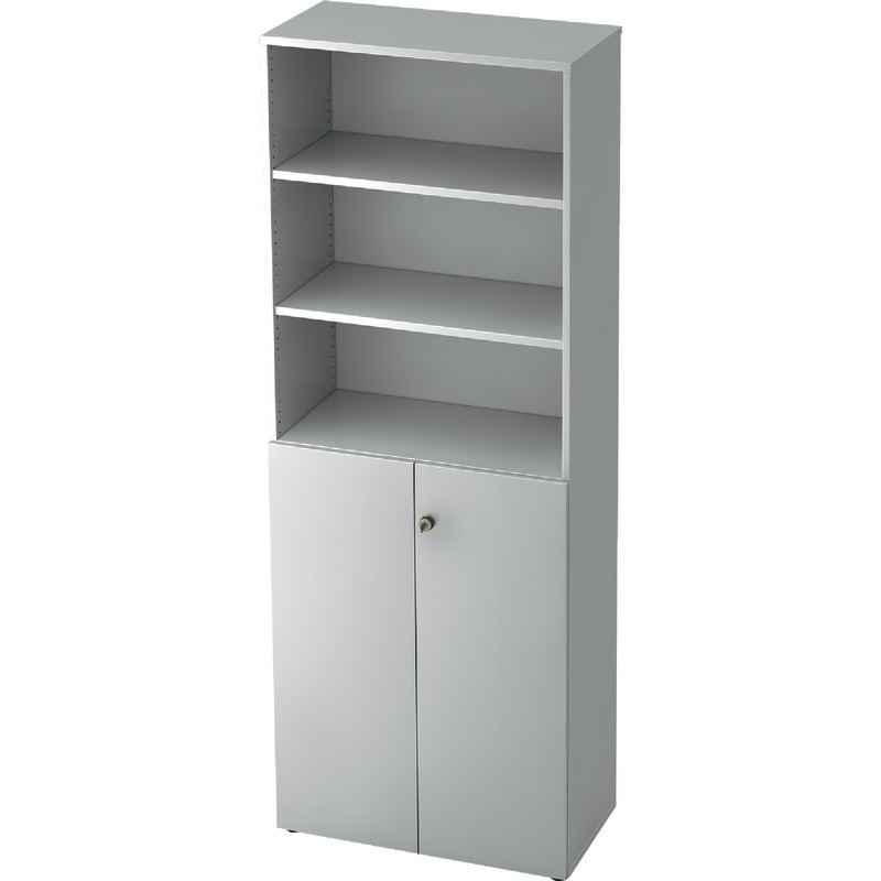 SoldanOffice Aktenschrank PROFI, 6 Ordnerhöhen inkl. 4 Regalelementen, B x H x T: 800 x 2.200 x 420 mm - weiß