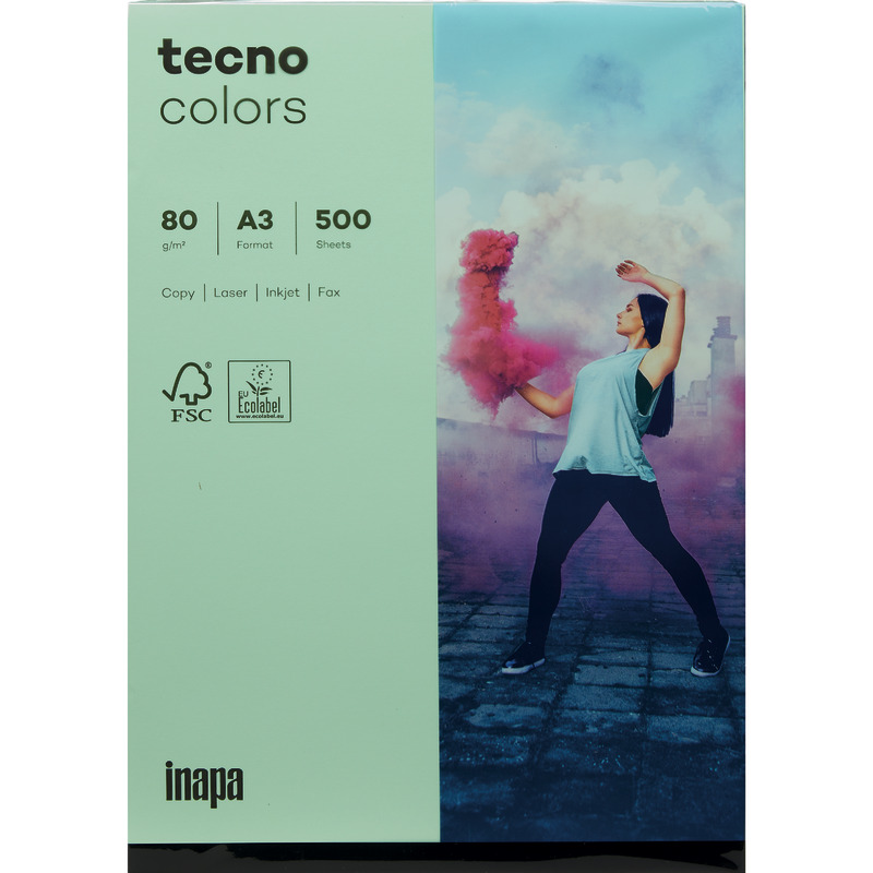 Kopierpapier tecno® colors, DIN A3, 80 g/m², Pack: 500 Blatt - mittelgrün