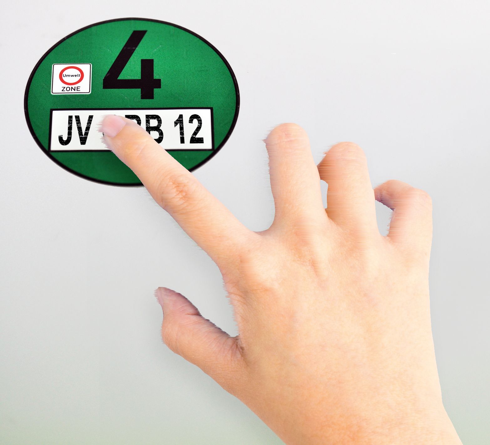 Feinstaubplakette Schadstoffklasse 4, grün Feinstaubplakette Schadstoffklasse 4, grün