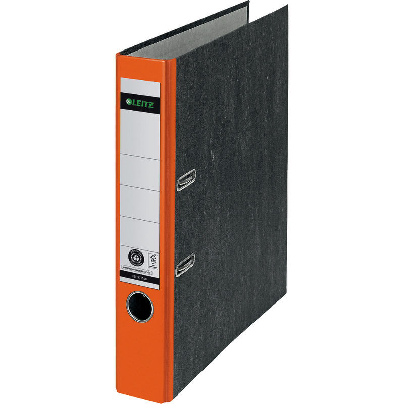 LEITZ Qualitäts-Ordner 180° Hartpappe Nr. 1050-50 DIN A4, Rückenbreite 52 mm - orange