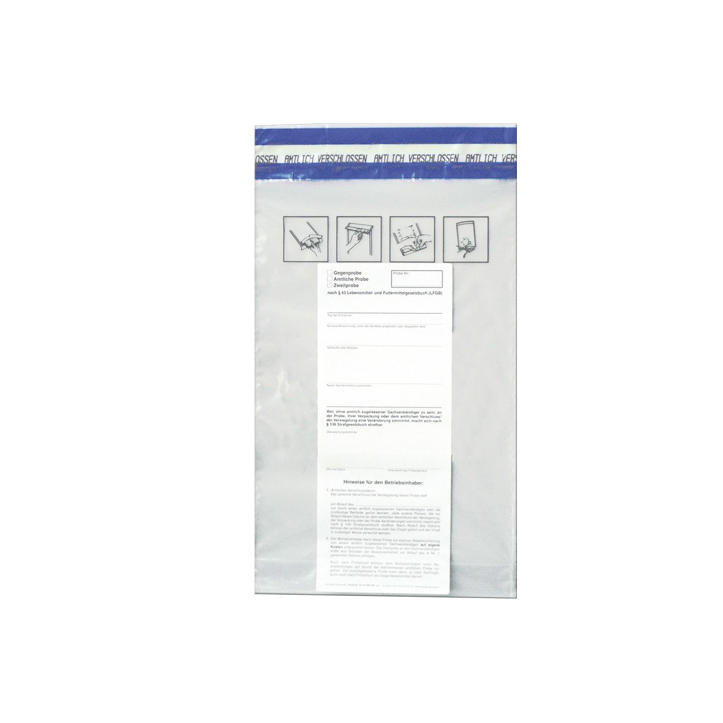 SET-Probenbeutel 250 x 400 x 100, manipulationssicher, Material: Polyethylen