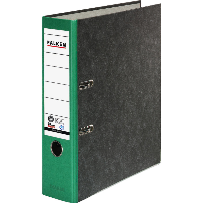 FALKEN Recycling-Wolkenmarmor-Ordner S80 DIN A4, farbiger Rücken 80 mm - grün