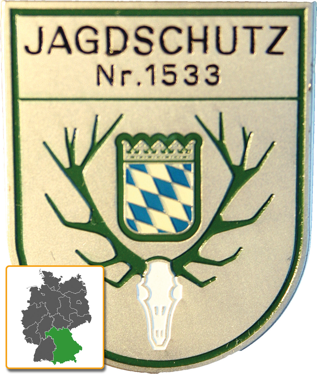 Abzeichen Jagdaufseher (Berufsjäger) mit Wappen, Metall