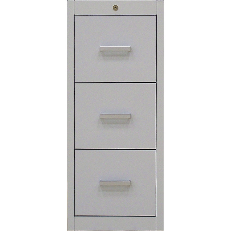 MAUSER Hängeregistraturschränke, einbahnig, 3 Schubladen, Bügelgriff - lichtgrau