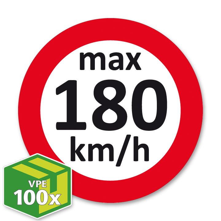 Geschwindigkeitsaufkleber für den Fahrzeuginnenraum max 180 km/h