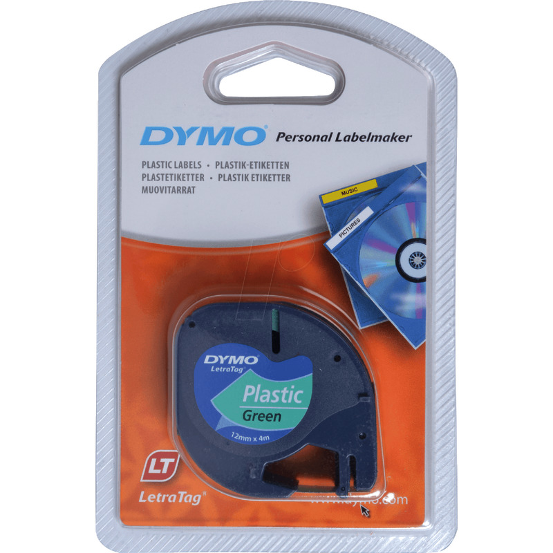 DYMO LetraTAG Beschriftungsband 91224, schwarz/grün