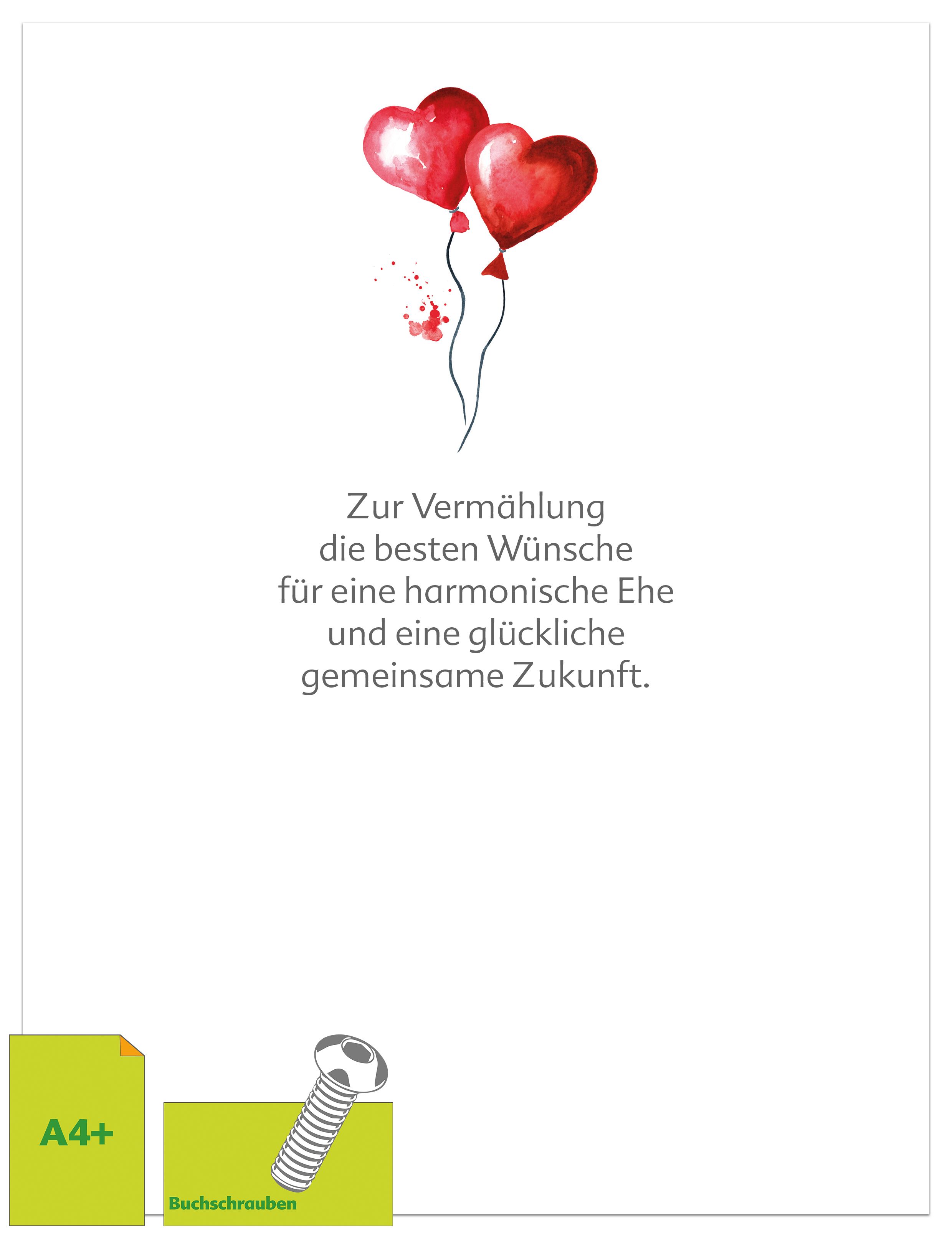 Vorsatzblatt Luftballons Herz, DIN A4+