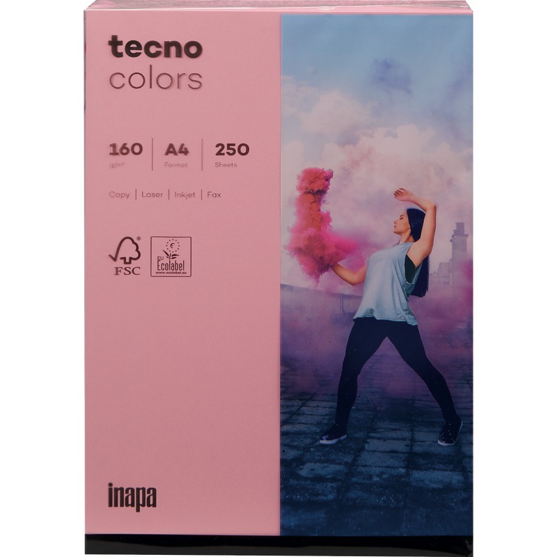 Kopierpapier tecno® colors, DIN A4, 160 g/m², Pack: 250 Blatt - rosa