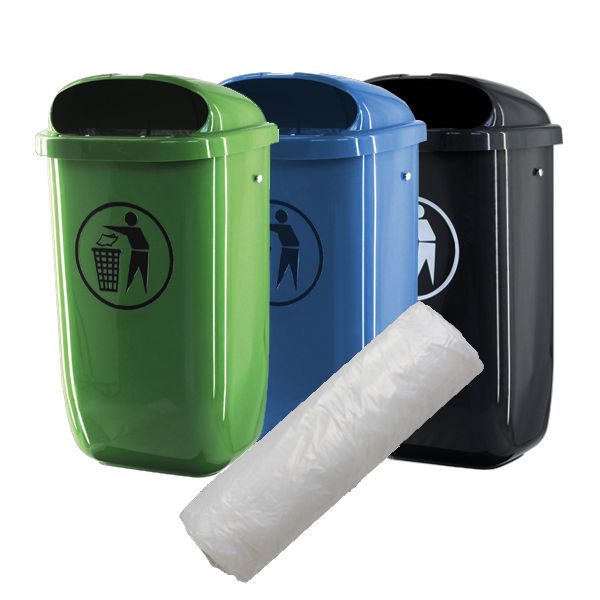 Abfallsack 50 l, transparent mit Zugband