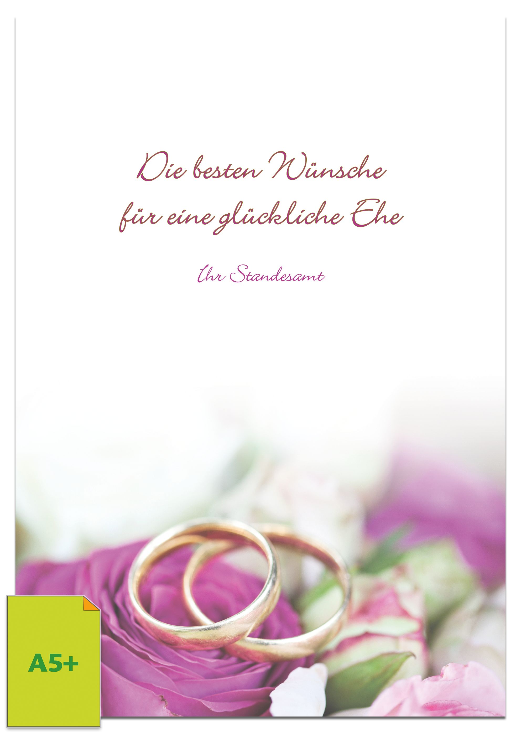 Urkundenmappe mit Rosen und Ringen für DIN A5 Dokumente