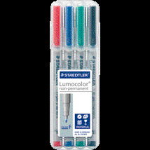 STAEDTLER Folienstifte Lumocolor® 316 F, non-permanent, 4er Box, farbsortiert