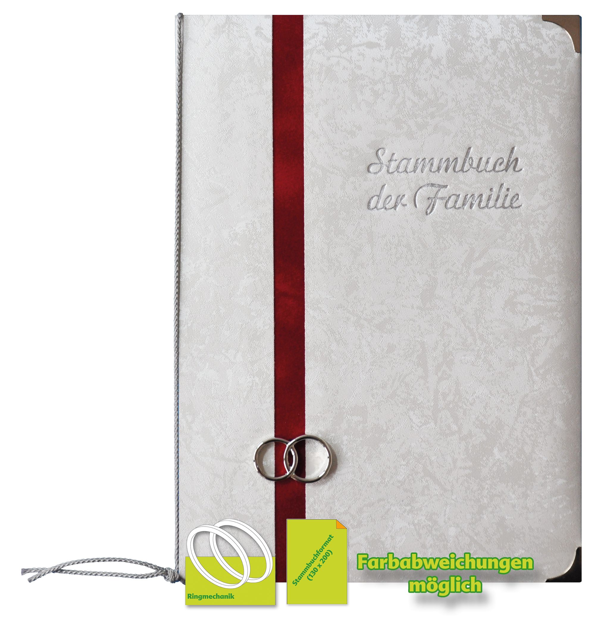 Stammbuch Variation mit Ringmechanik und Kordel