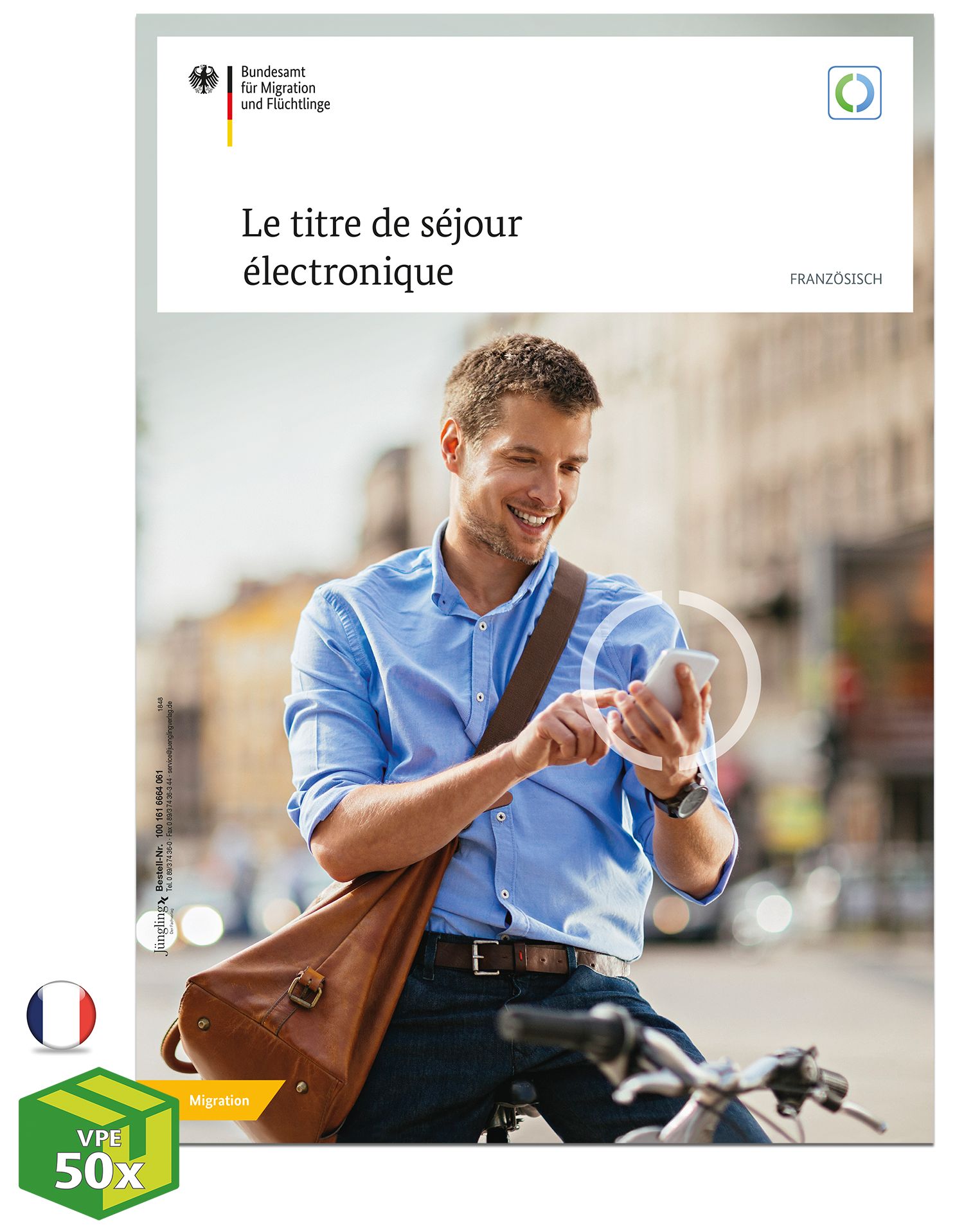 Amtliche Informationsbroschüre *Der elektronische Aufenthaltstitel*, Französisch, A4, Packung á 50 Stück