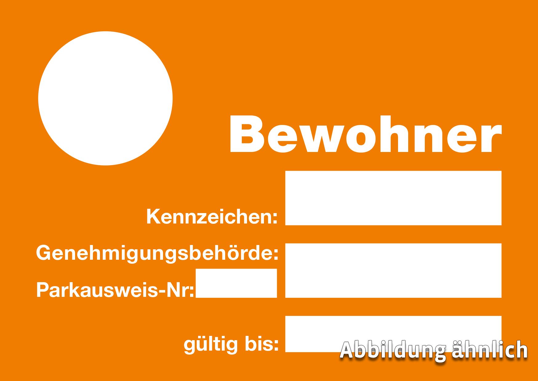 Bewohner-Parkausweis, orange