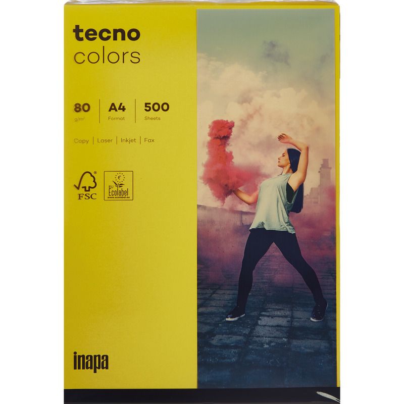 Kopierpapier tecno® colors, DIN A4, 80 g/m², Pack: 500 Blatt - intensivgelb