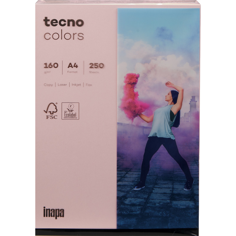 Kopierpapier tecno® colors, DIN A4, 160 g/m², Pack: 250 Blatt - hellrosa