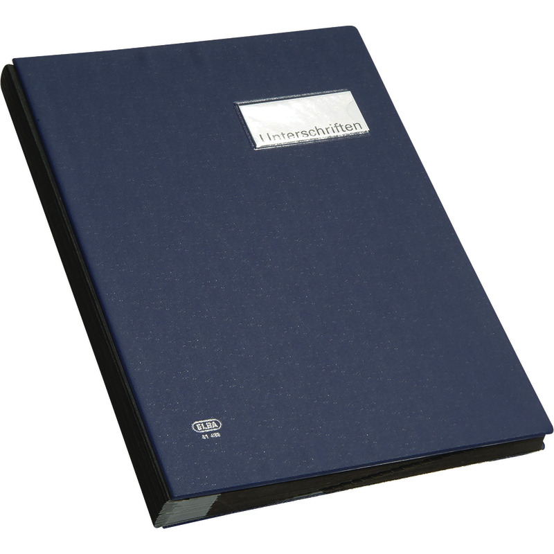 ELBA Unterschriftenmappe, farbiger kunststoffkaschierter PVC-Einband - blau