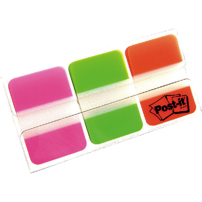 Post-it® Index Streifen Strong, pink/grün/orange