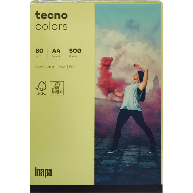 Kopierpapier tecno® colors, DIN A4, 80 g/m², Pack: 500 Blatt - mittelgelb