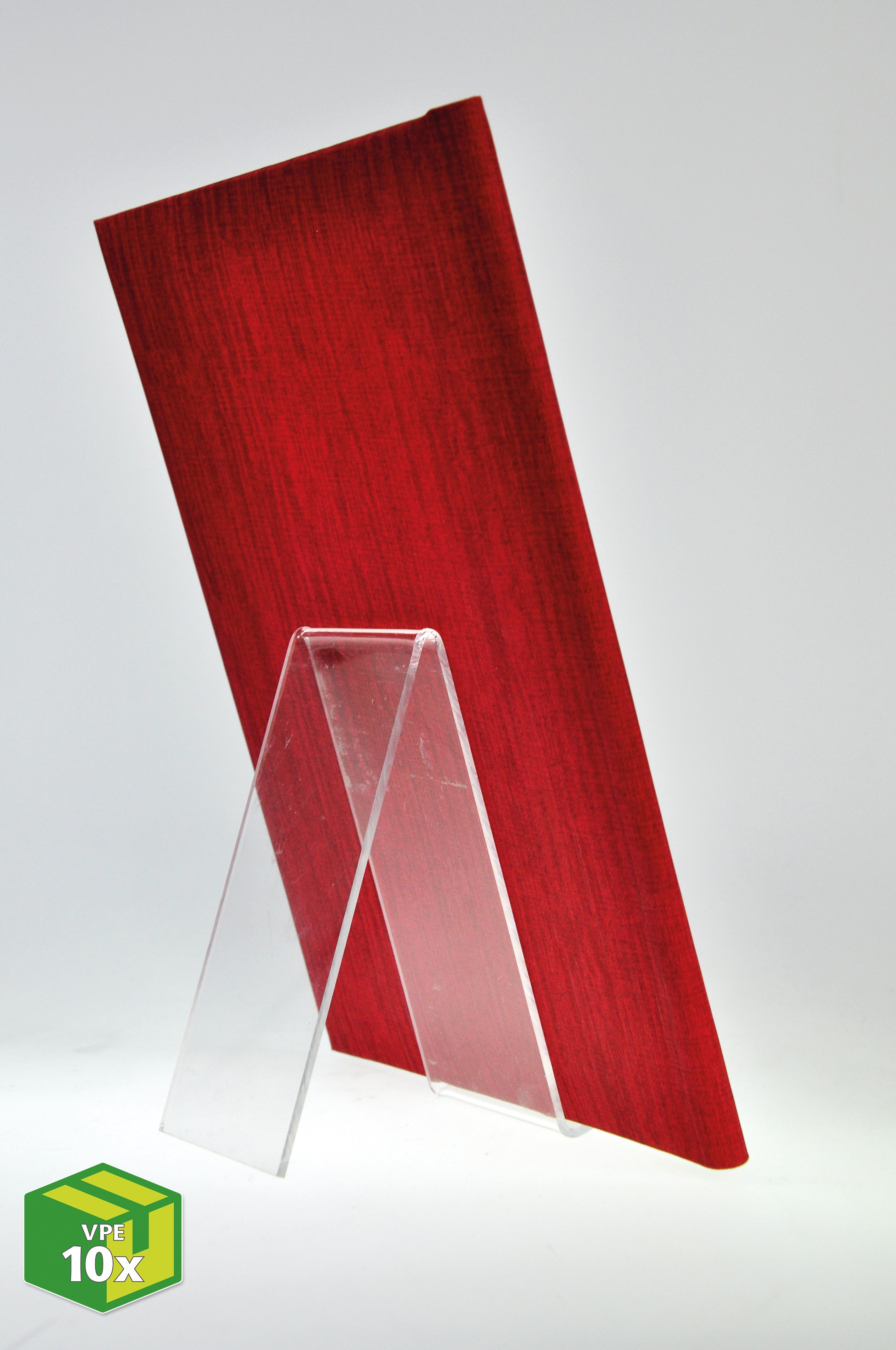 Aufsteller für Stammbuch aus Acrylglas, 1 VPE = 10 Stück