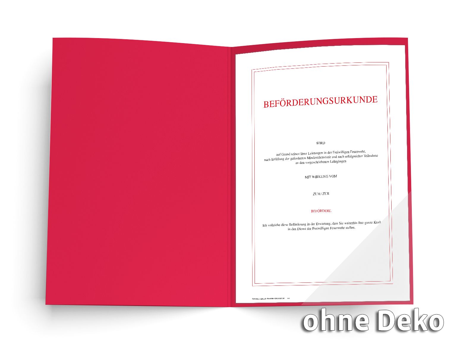 Feuerwehr-Urkundenmappe, rot für DIN A4 Urkunden