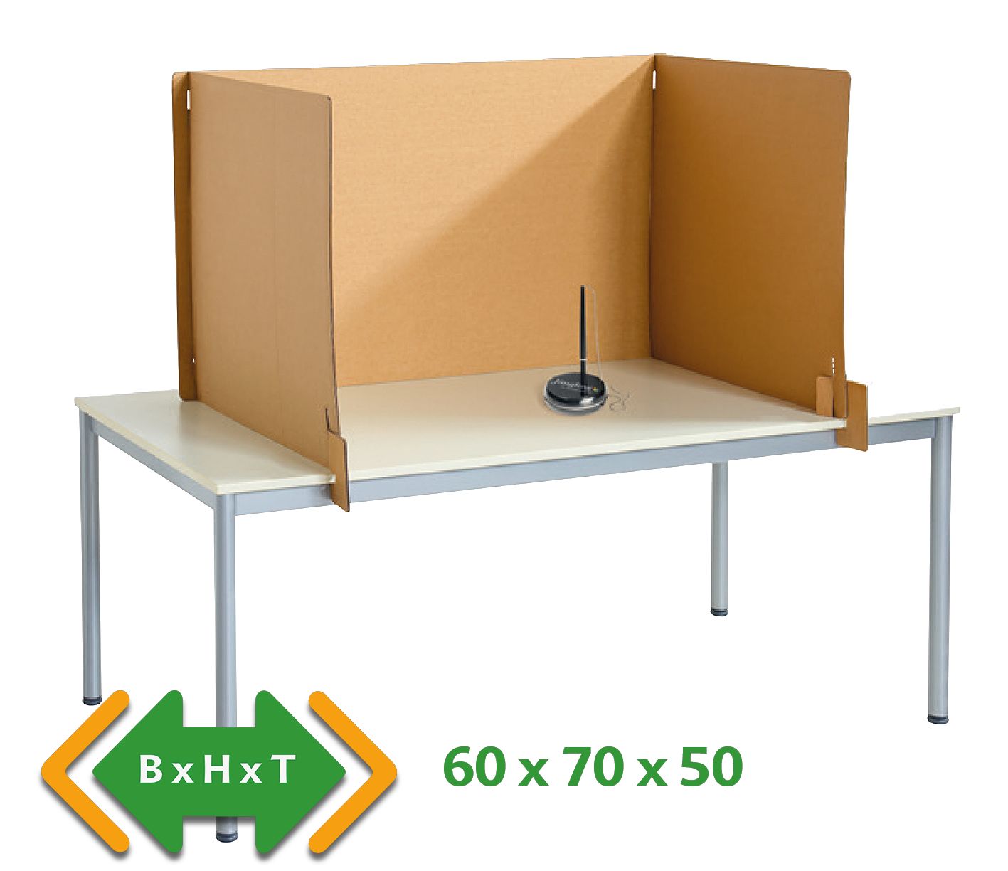 Tischwahlkabine aus Wellpappe, 60 cm breit