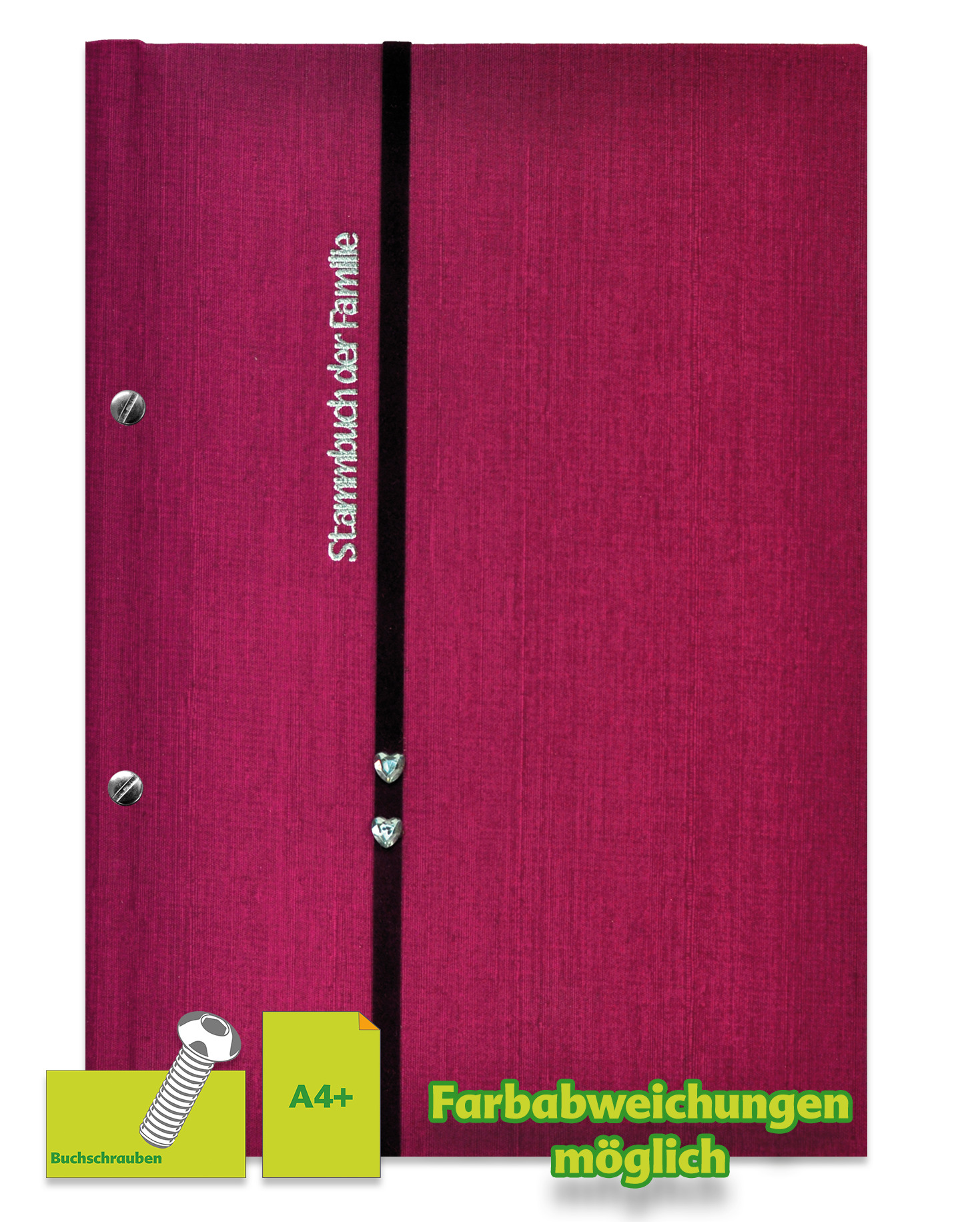 Stammbuch HANKA, Format: A4+ bordeaux, Buchschraube(Seriennummer: 8000636)