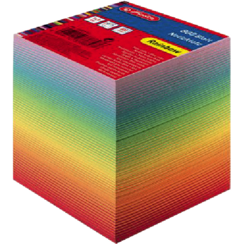 Herlitz Notiz-Zettelklotz Rainbow, geleimt