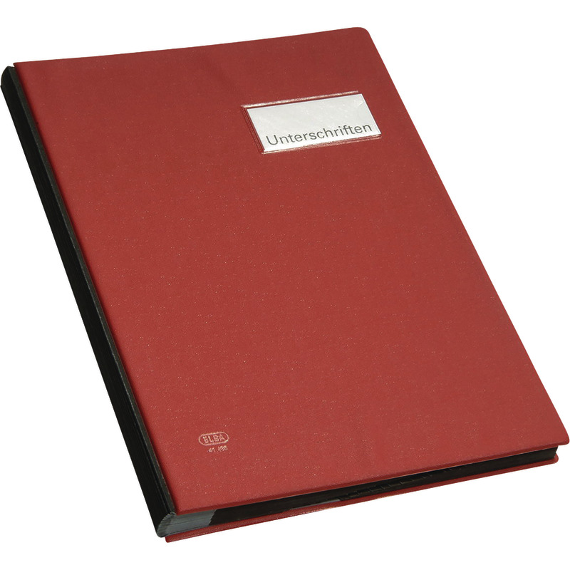 ELBA Unterschriftenmappe, farbiger kunststoffkaschierter PVC-Einband - rot