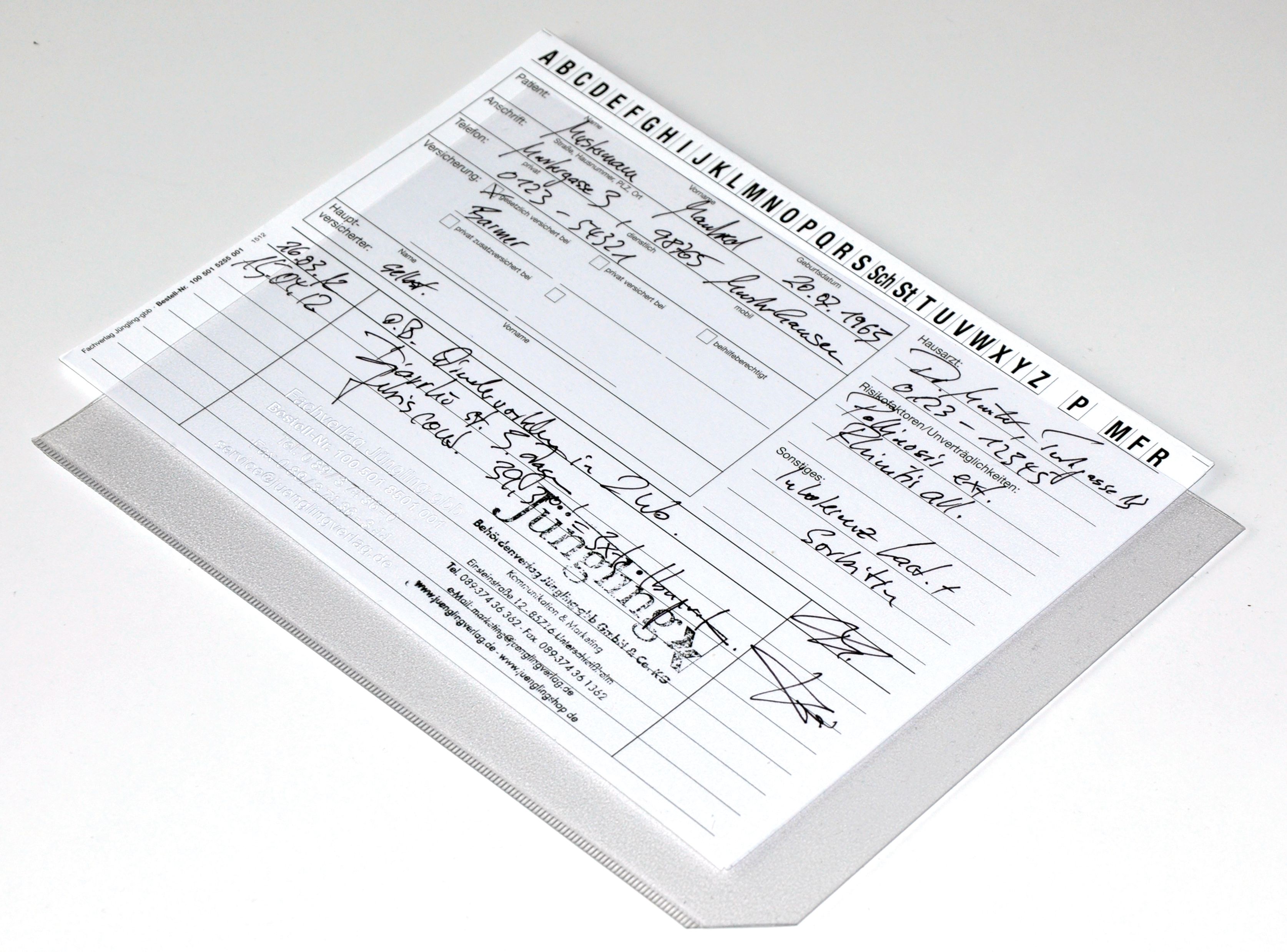 Klarsichttasche mit Prägung, 215 x 155 mm Klarsichttasche mit Prägung, 215 x 155 mm