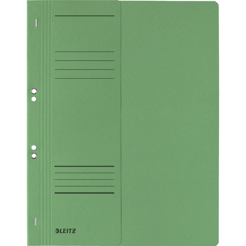 LEITZ Ösenhefter 3740, A4, halber Vorderdeckel, RC-Karton - grün