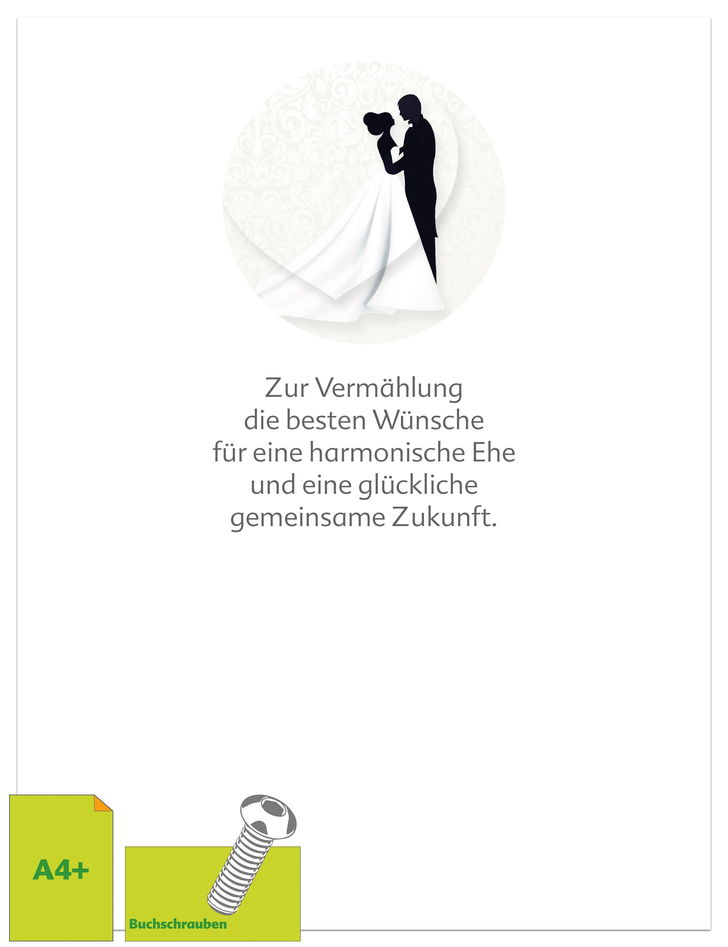 Vorsatzblatt Brautpaar, DIN A4+
