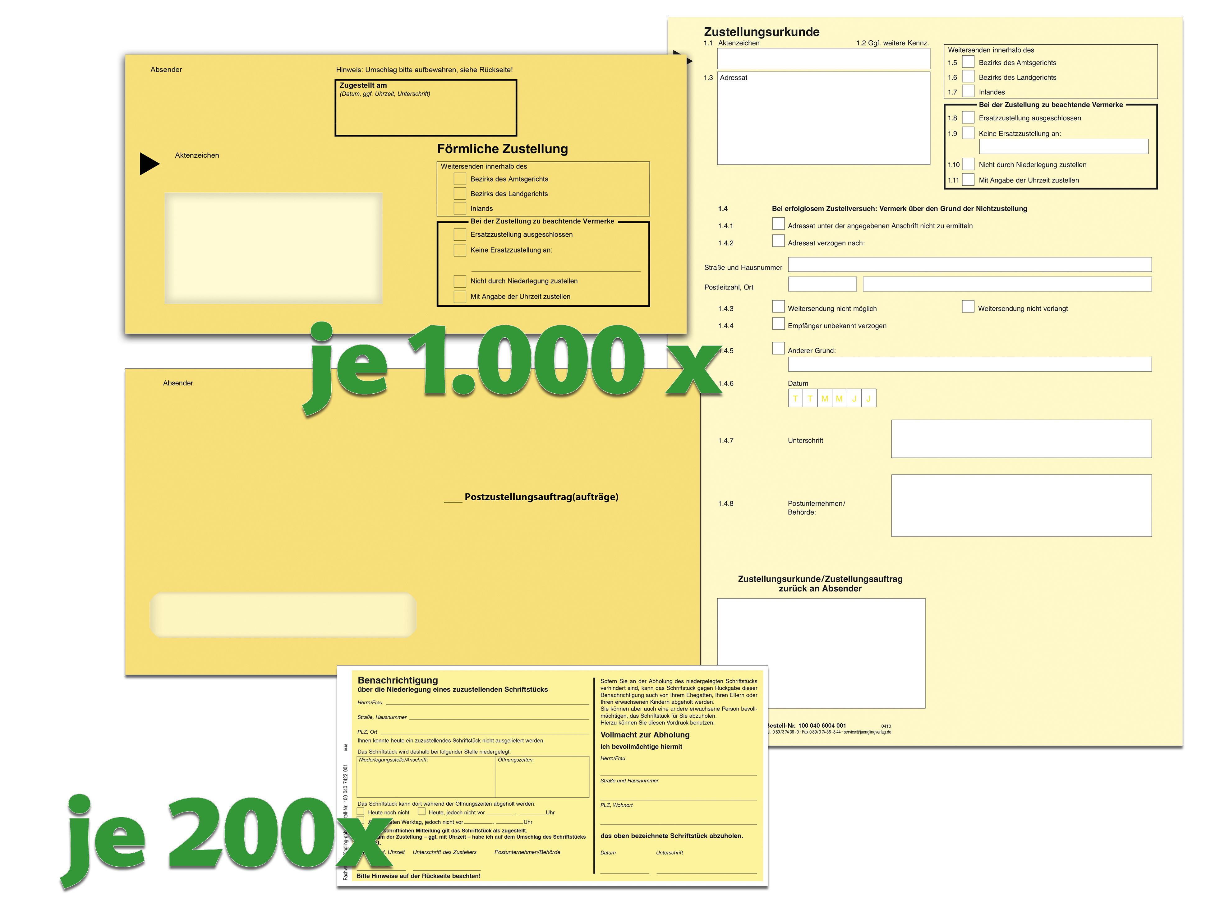 ZU-Paket 1000 mit Eindruck Beliehene Unternehmen