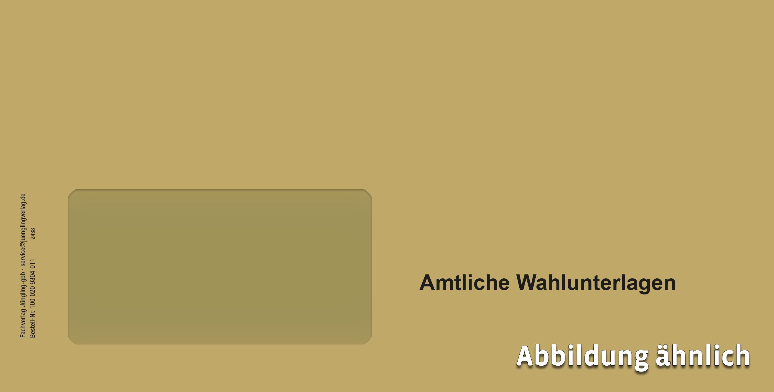 Wahlversandhülle, C4, mit Fenster, HK, mit Standardaufdruck: Amtliche Wahlunterlagen