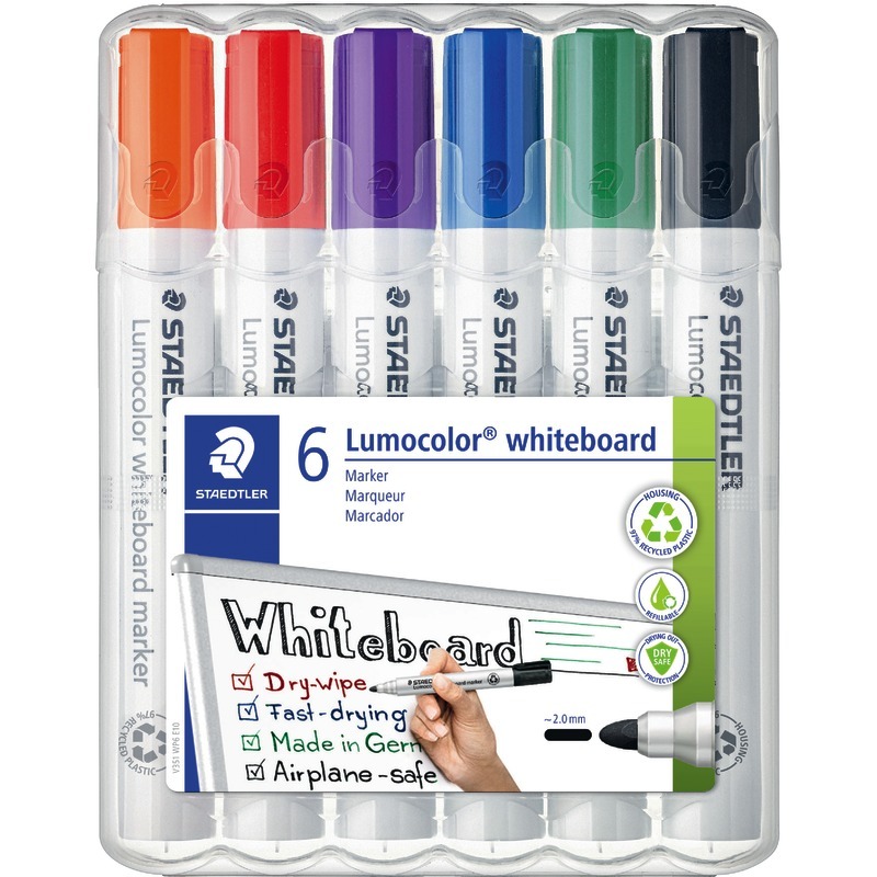 STAEDTLER Whiteboard Marker Lumocolor® 351 WP6, 6er Box, farbsortiert