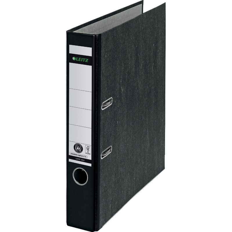 LEITZ Qualitäts-Ordner 180° Hartpappe Nr. 1050-50 DIN A4, Rückenbreite 52 mm - schwarz