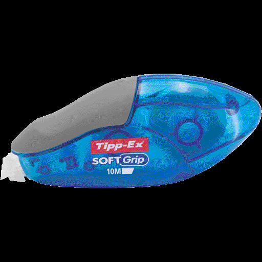 Tipp-Ex Einweg-Korrekturroller SOFT GRIP, Bandmaße: 4, 2 mm x 10 m - transparent-grau