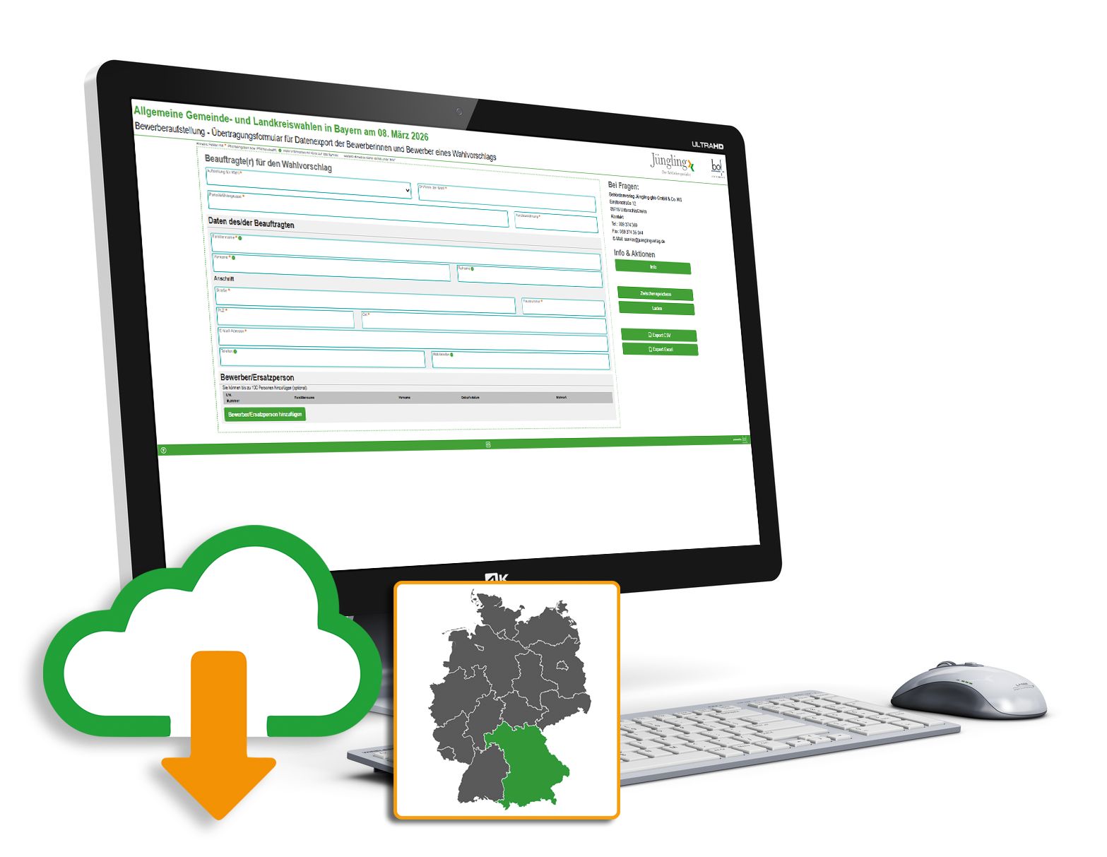 DOWNLOAD Vordrucke für die Bewerberaufstellung KommW 2026 (Bürgermeister / Oberbürgermeister und Gemeinderat / Stadtrat) und Zugang Onlineformular **Bewerberaufstellung**