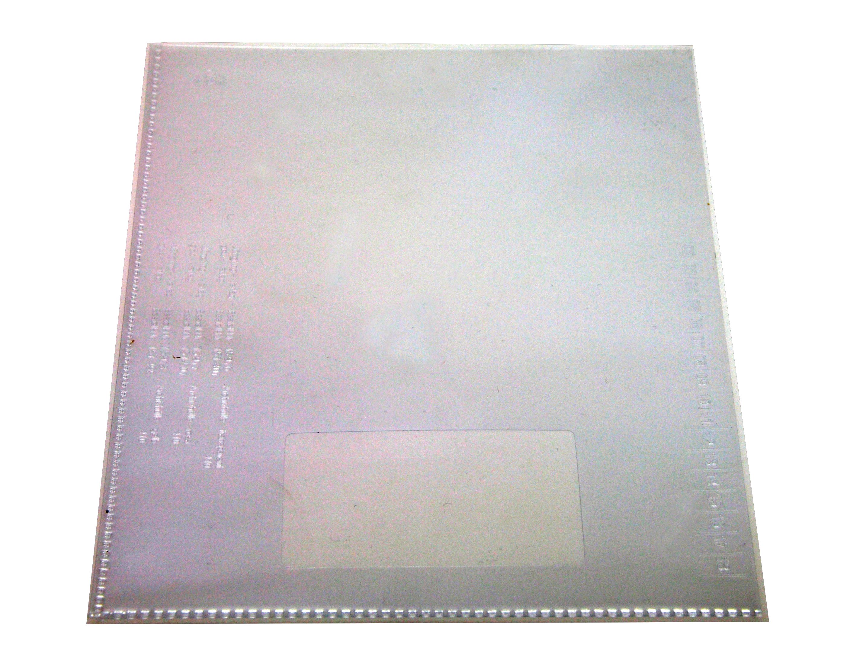 Archivhülle aus Plastik, transparent, mit Ausstanzung