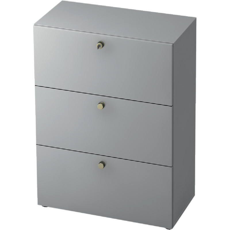 SoldanOffice Aktenschrank PROFI, 3 Ordnerhöhen mit 3 HR-Auszügen, B x H x T: 800 x 1.143 x 420 mm - lichtgrau