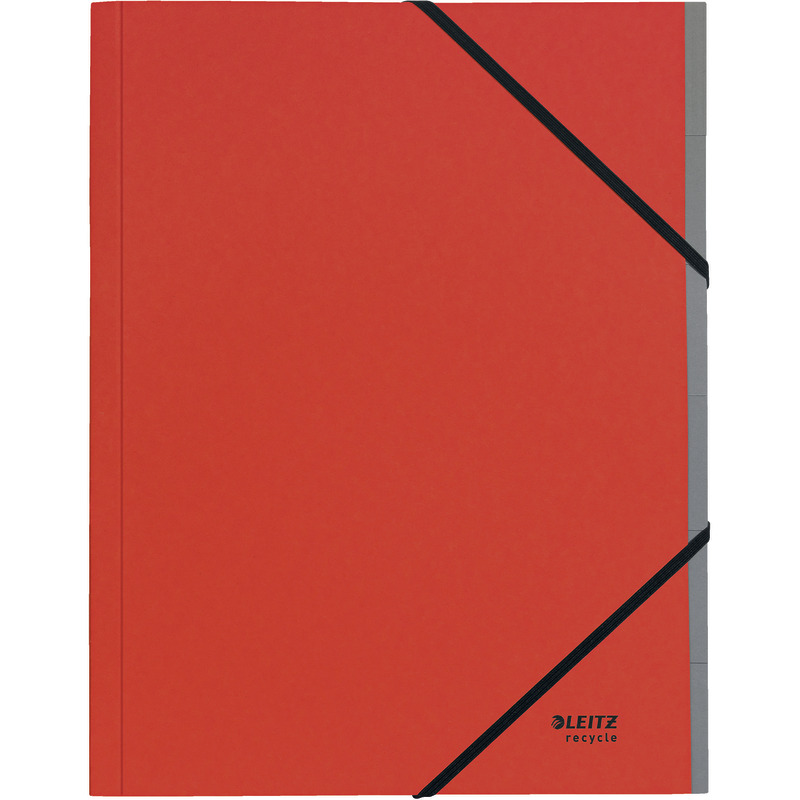 LEITZ Eckspannmappe Recycle 3914, Karton, 6 Fächer - rot
