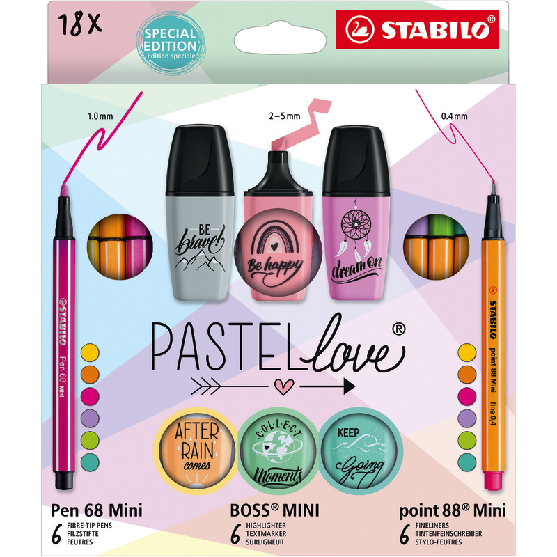 STABILO Stifte-Set Mini Pastellove, 18-teilig